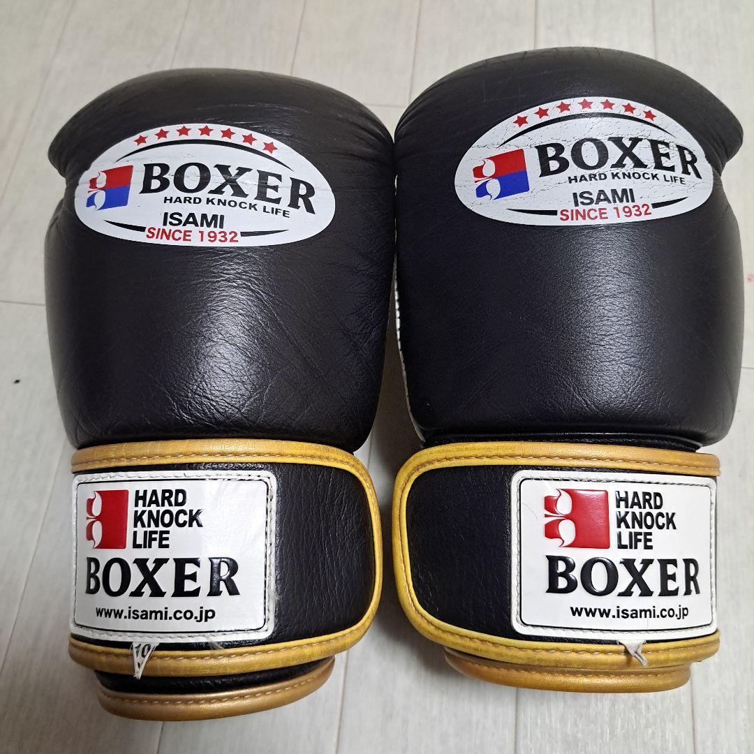 ISAMI BOXER ボクシンググローブ 黒/金　10オンス