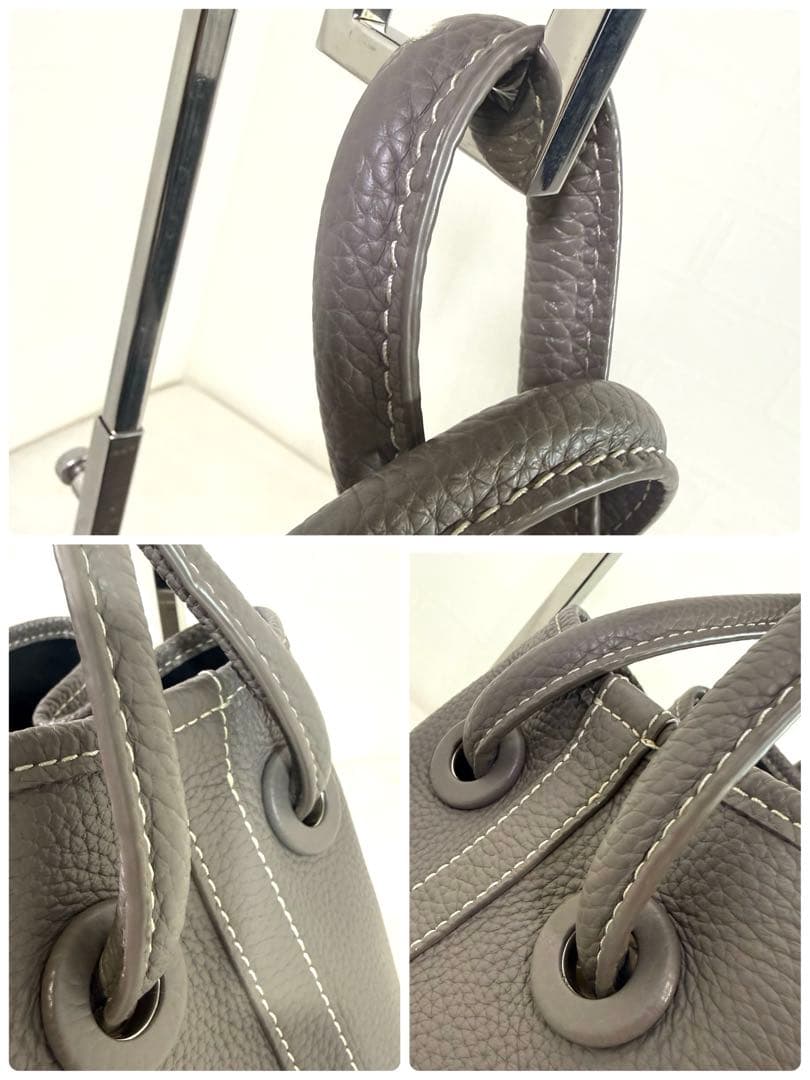 美品　ヴァジック ショルダーバッグ　ボンド グレー　レザー　ハンドバッグ