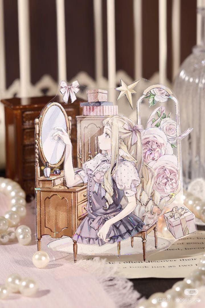 【9096】海外　マスキングテープ　3/5/巻　貝殻光　人物系　女の子　バラ荘園