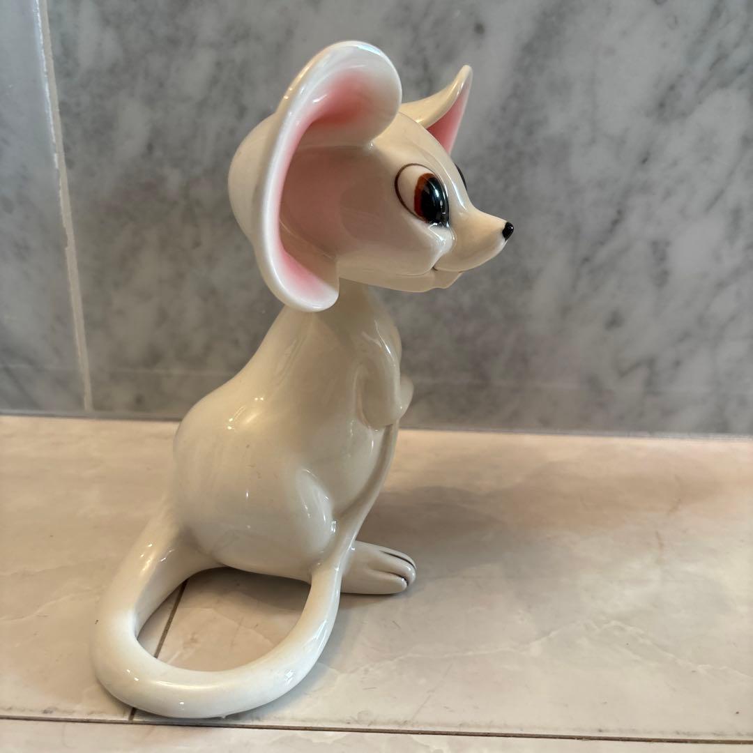 アメリカビンテージ60-70年代　大きな瞳と耳が可愛らしい首が回るネズミの陶器