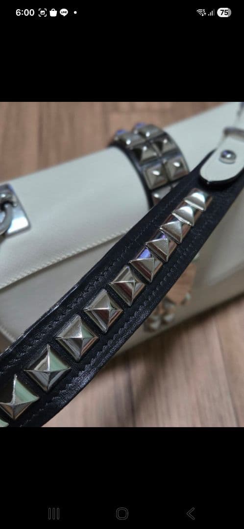 PRADA★エレクトラスタッズレザーショルダーバッグ赤