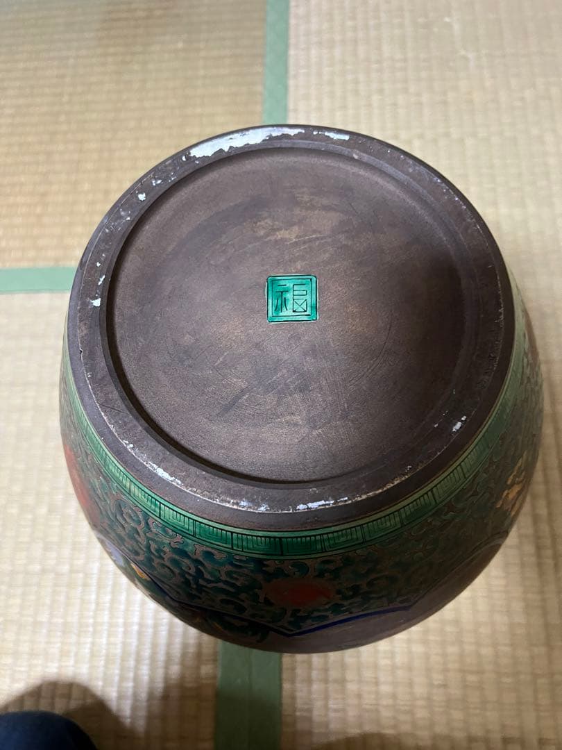 【美品】青手九谷　九谷焼壺　九谷焼