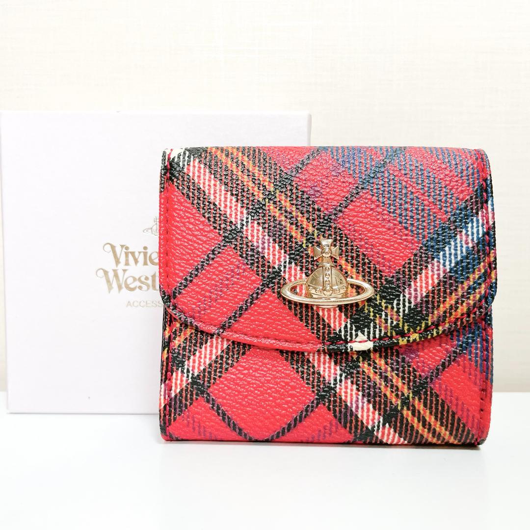 ミニ財布✨Vivienne Westwood　タータンチェック柄　二つ折り財布