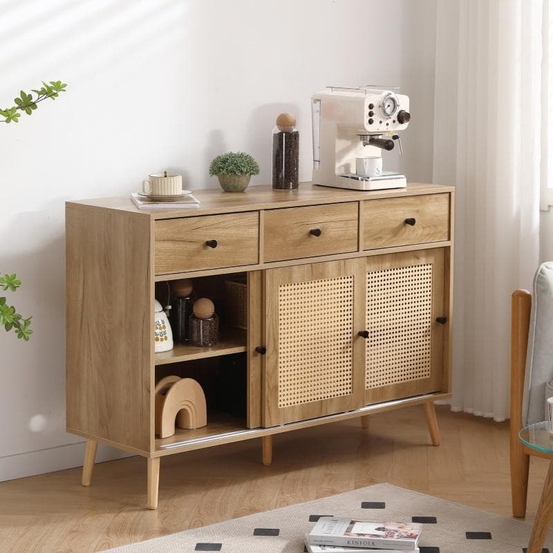 人気再入荷！サイドボード チェストラタン調　収納棚 整理タンス 北欧　収納 箪笥