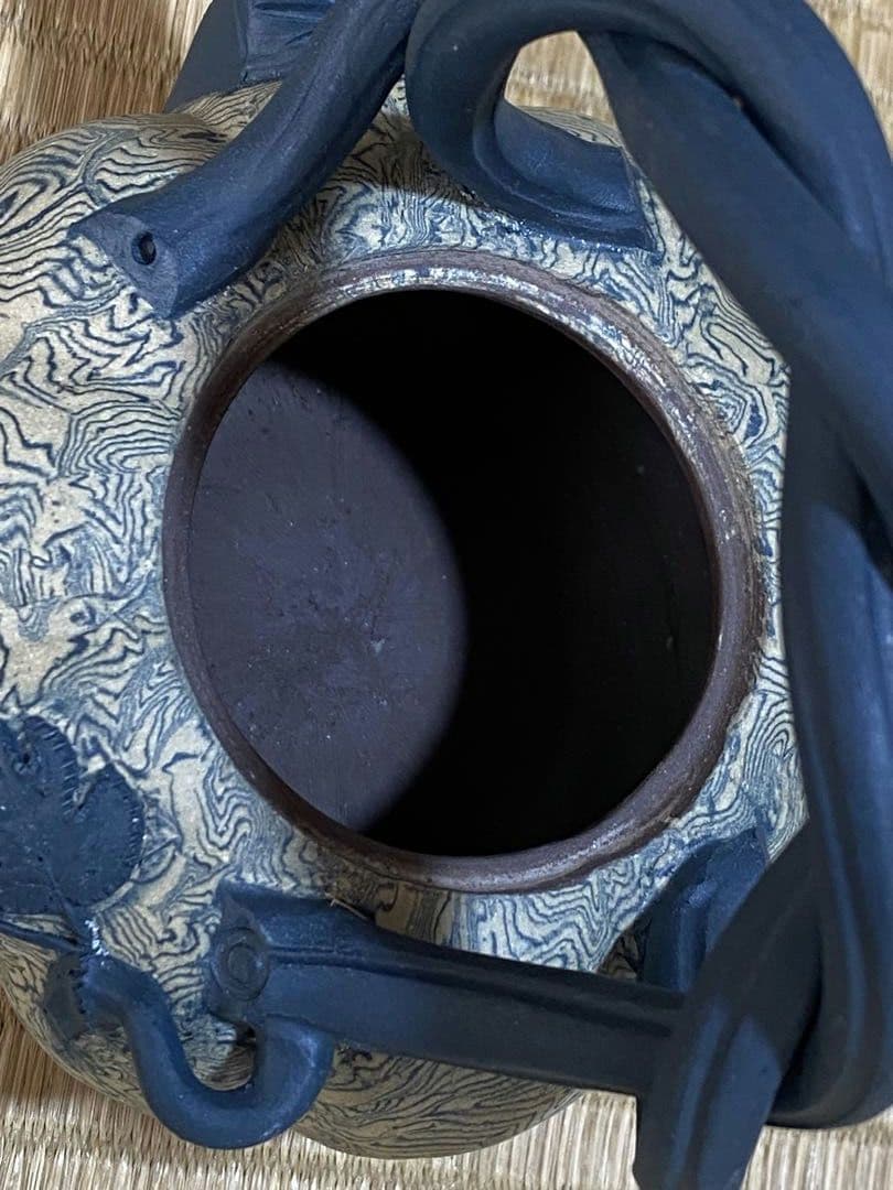 ♦中国 宜興窯 紫砂 貼花文様 茶壺 茶道具 煎茶道具１式 未使用 美品 骨董品