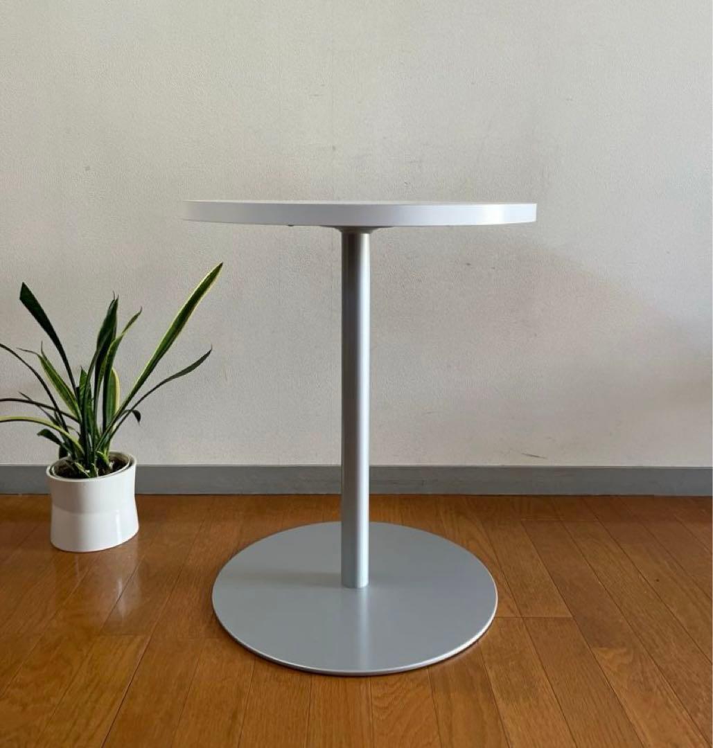 シンプルモダン　ラウンドサイドテーブル　φ500 白　ミッドセンチュリー