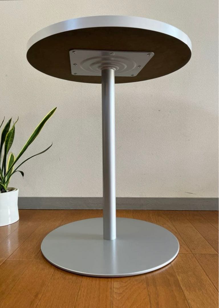 シンプルモダン　ラウンドサイドテーブル　φ500 白　ミッドセンチュリー