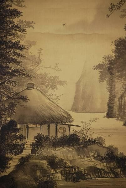 真作/内山秀圃/山家ホトトギス図/布袋屋掛軸HC-725