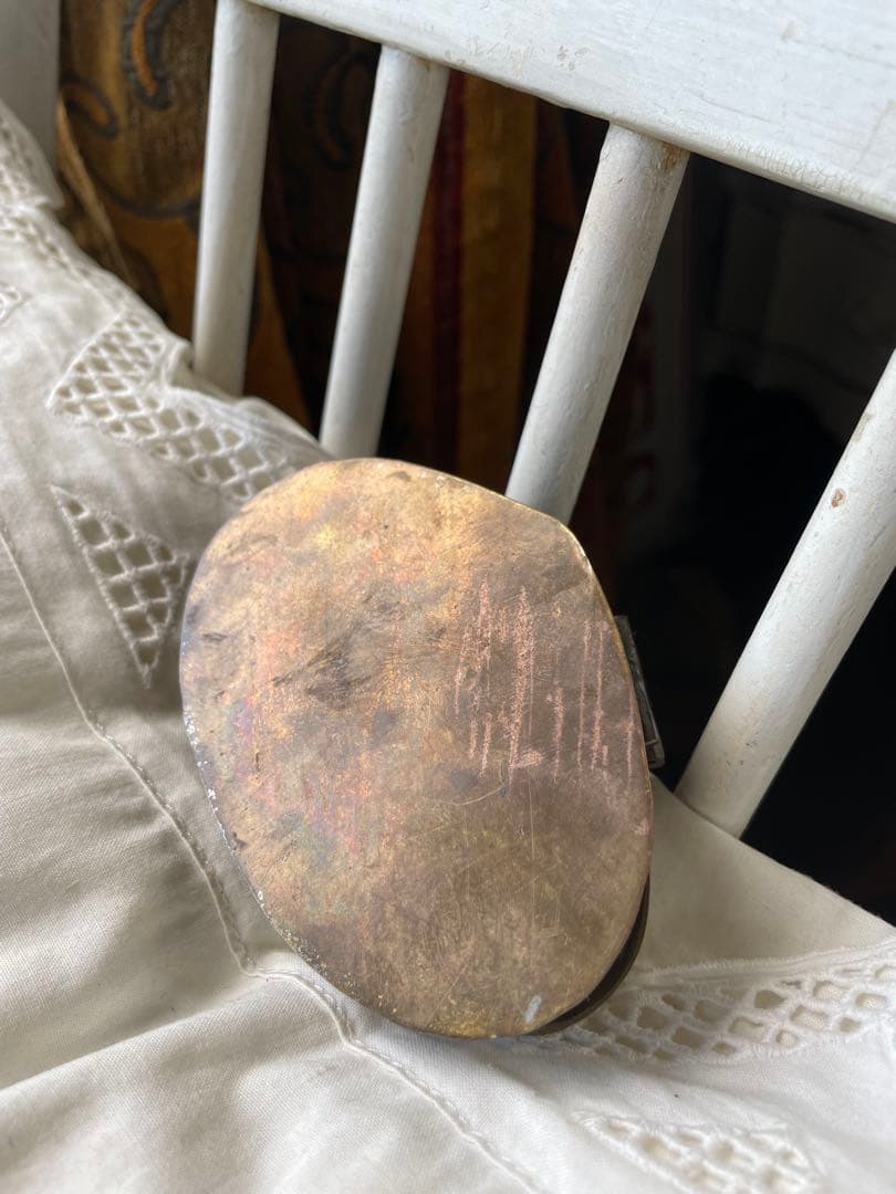 アンティーク　シェル形　真鍮　ジュエリー　アクセサリー　ロザリオ　ボックス　入れ