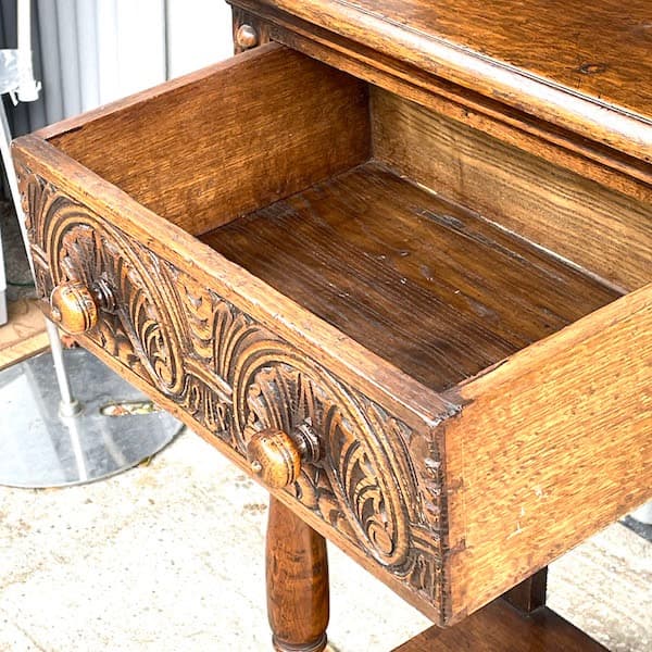 イギリスアンティーク　オープンカップボード　飾り棚　食器棚　オーク材