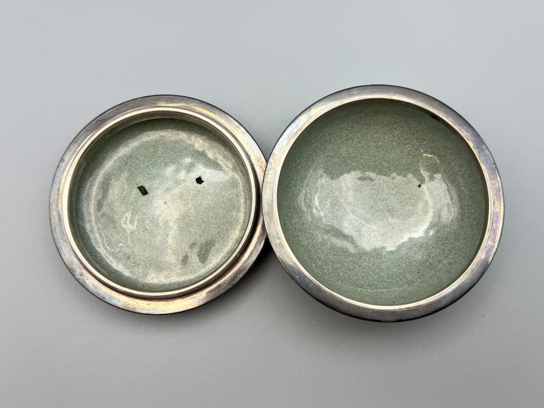 有線七宝蓋物　北原上子作　在銘　香合　重量約174.5g