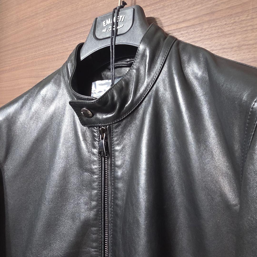 美品 emmeti Juri シングルライダースジャケット レザー