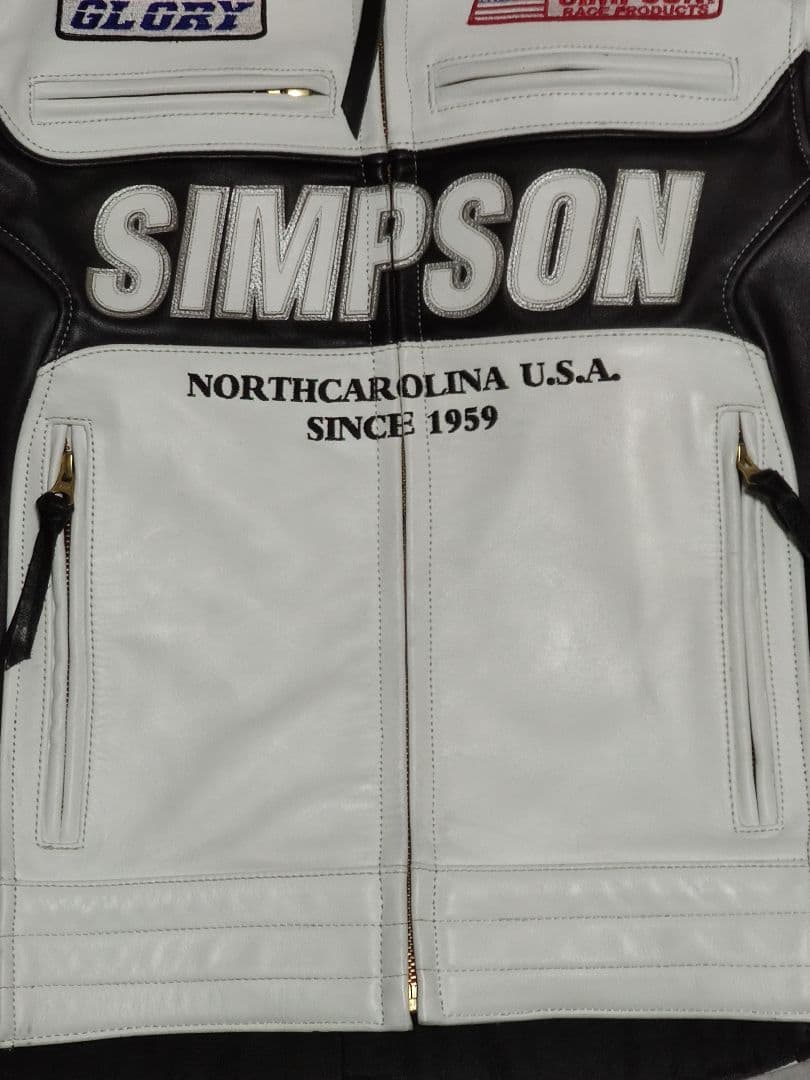 【本皮】SIMPSON シンプソン レザー ライディング ジャケット Mサイズ