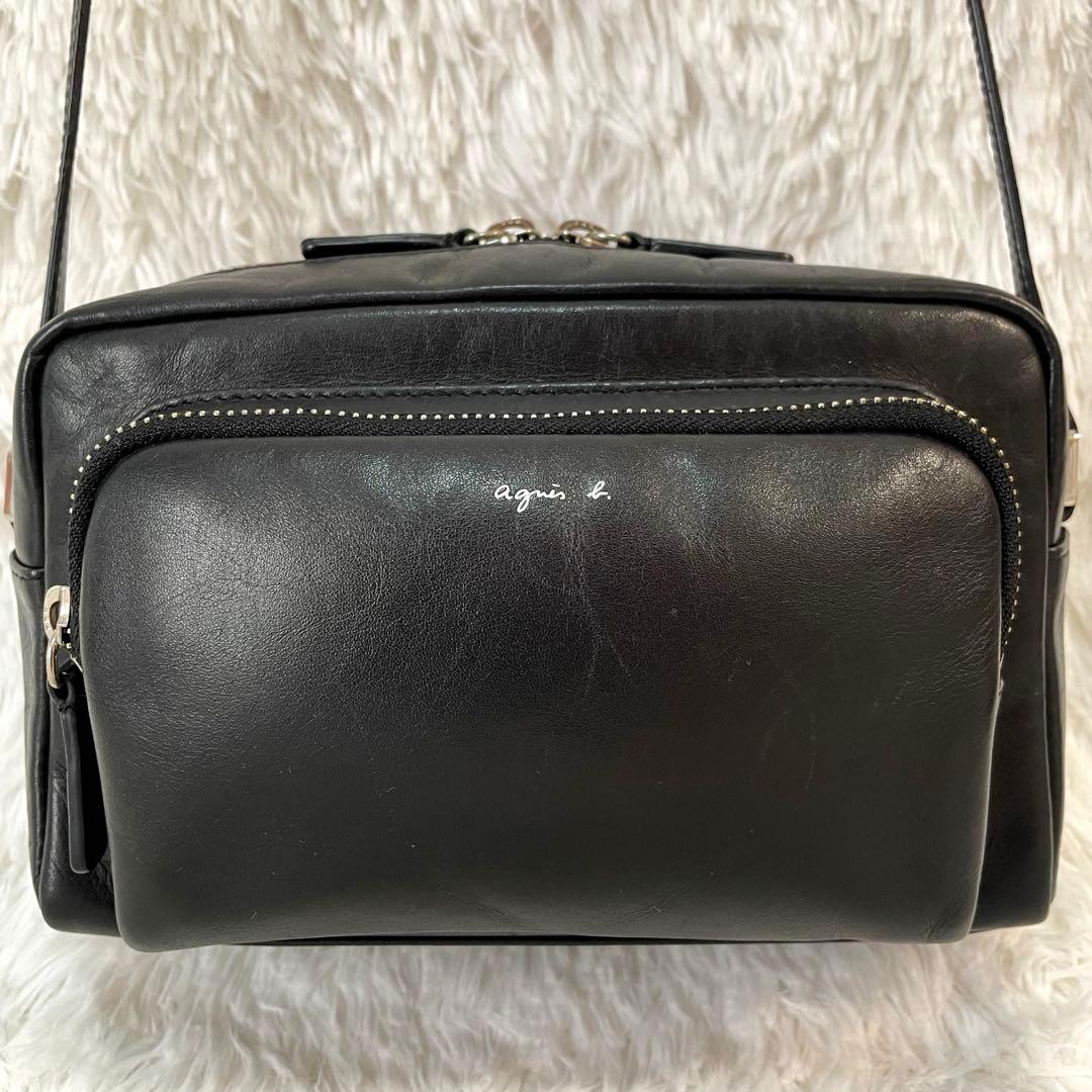 アニエスベー　レザー　アンジェル　ショルダーバッグ　カメラバッグ　牛革レザー