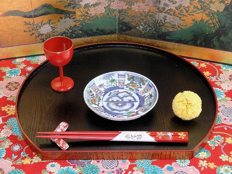 大聖寺伊万里　染錦　割絵　菊に笹の図　４寸皿　５枚　1592AS-DAc