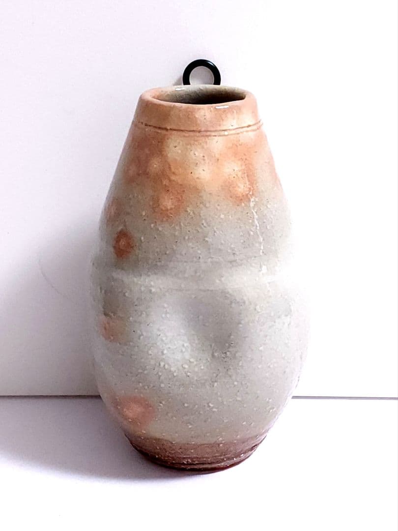 十三代 田原陶兵衛 萩焼 掛花入 共箱 共布 栞 茶道具 花瓶