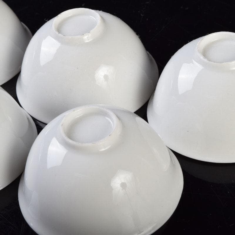 中国　徳化窯白磁　煎茶碗　五客　時代箱付　V　8593