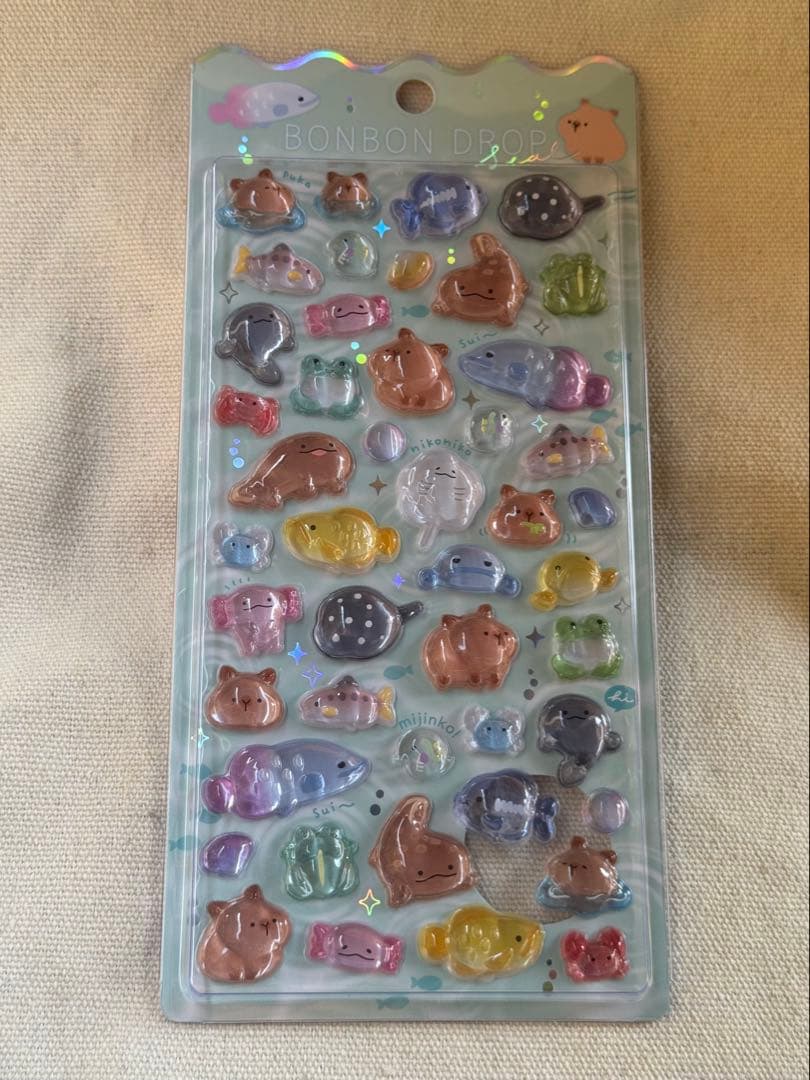 水族館限定　4枚セット　ボンボンドロップシール