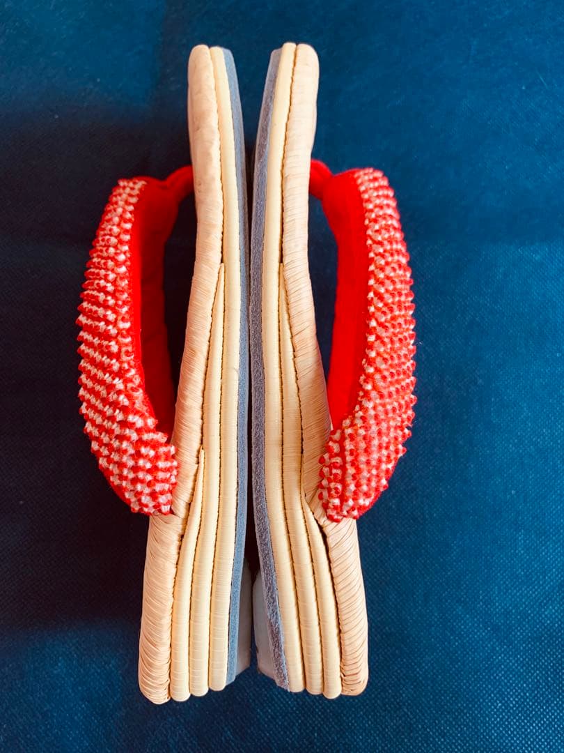 老舗伊と忠　本畳表草履　女の子　フォーマル　正絹絞りにベルベットの鼻緒　七五三