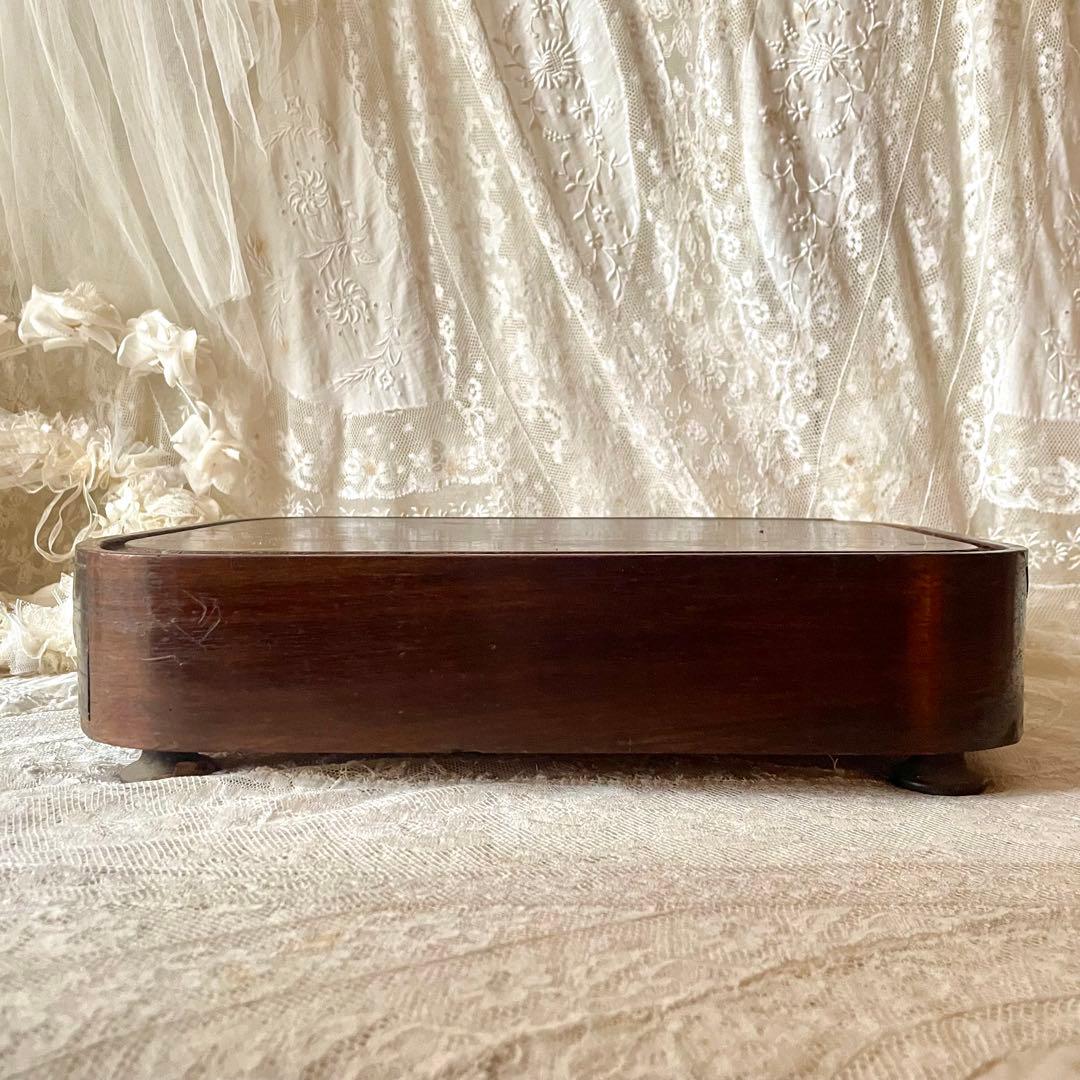 【特大】象嵌細工木製ディスプレイ台　台座　フランスアンティーク　グローブドマリエ