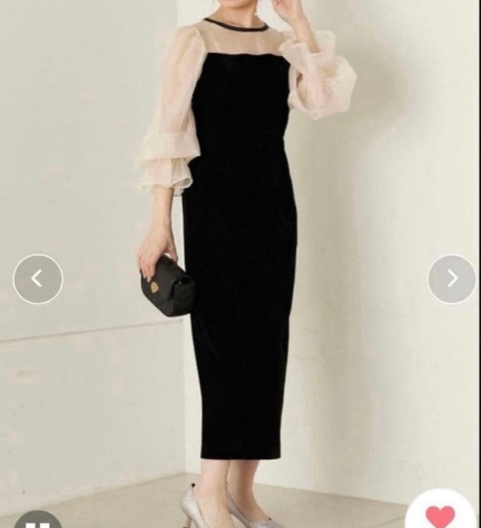 【SALON by Chico限定】配色シースルータイトロングドレス