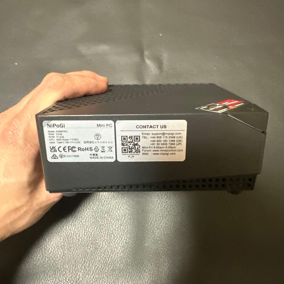 ミニPC NiPoGi Mini PC ryzen 7 5700u 32/ 512gb