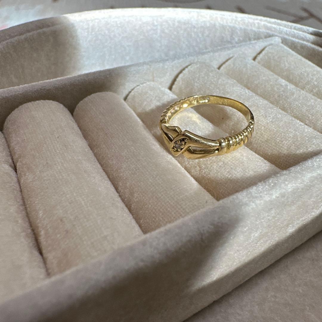 【k18刻印あり】18金 リング ダイヤモンド