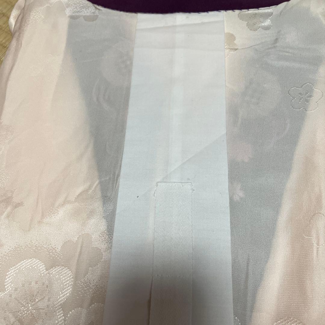 正絹振袖　Ｓサイズ　7点フルセット　黒地　雪輪　桜などの花　色半襟付　成人式