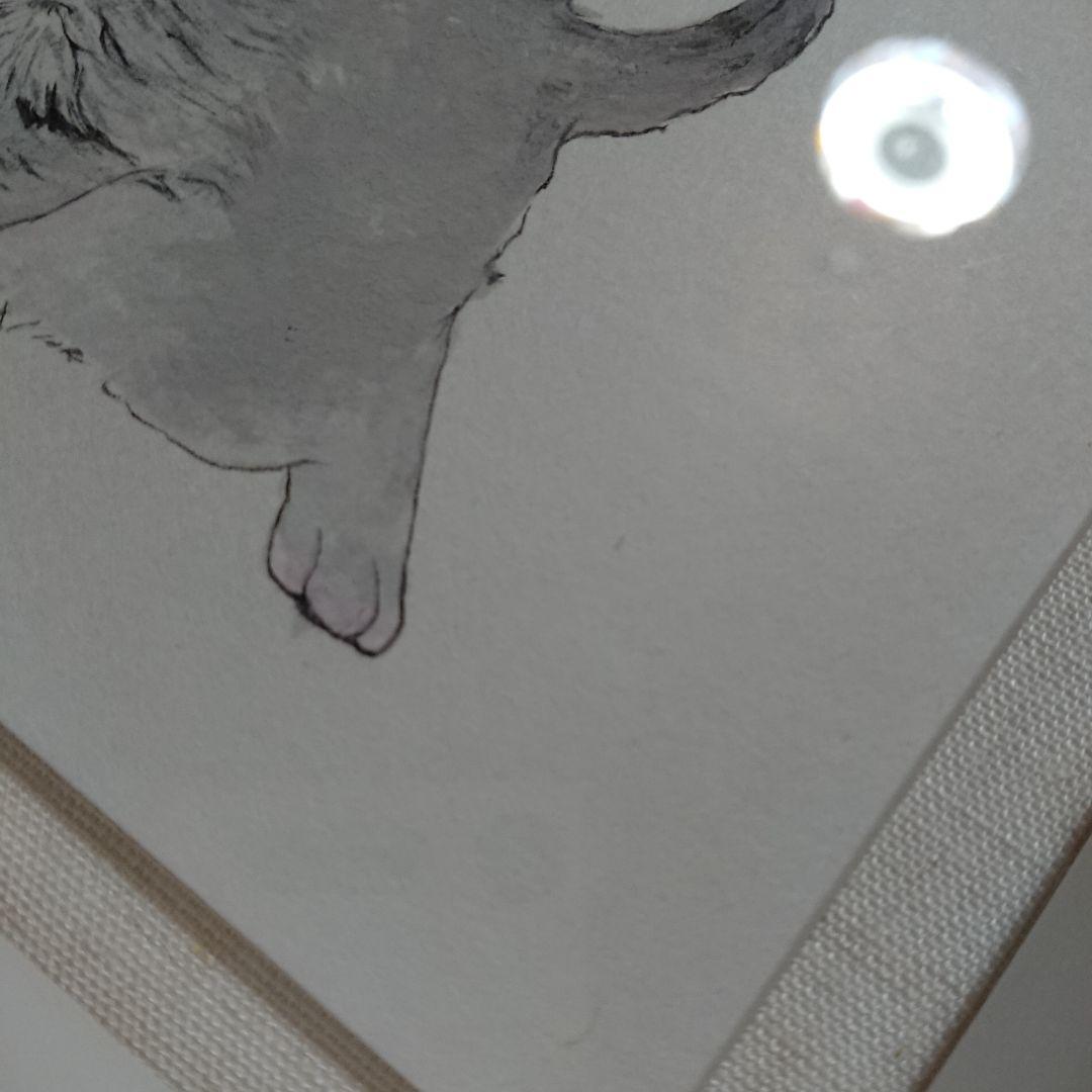 伊藤清子 SAYAKO ITOH 子猫 cat 日本画 直筆 サイン入り 額付き