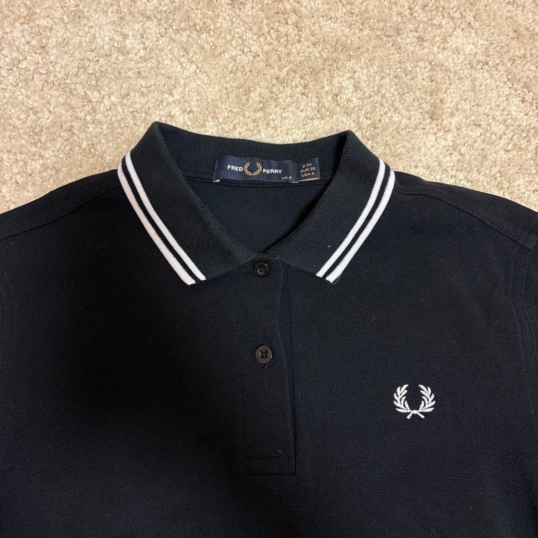 FRED PERRY ブラック ポロシャツ UK8