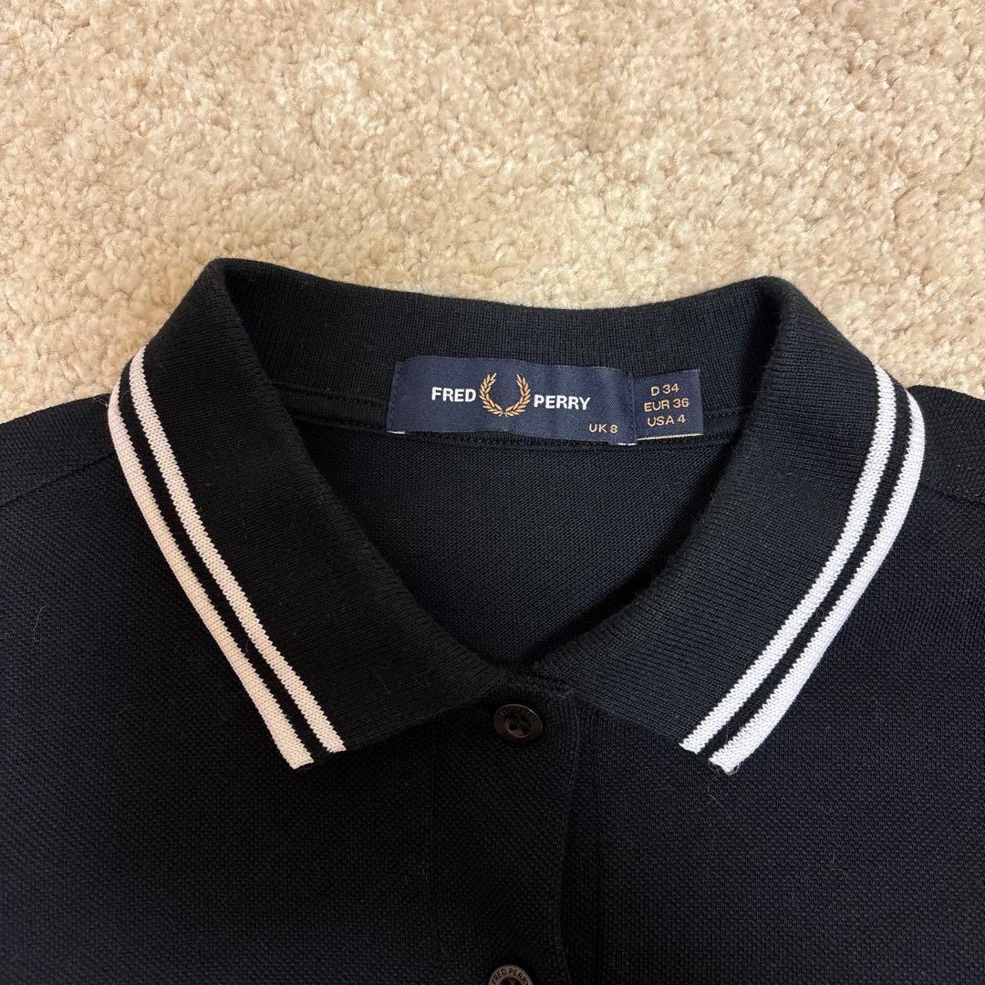 FRED PERRY ブラック ポロシャツ UK8