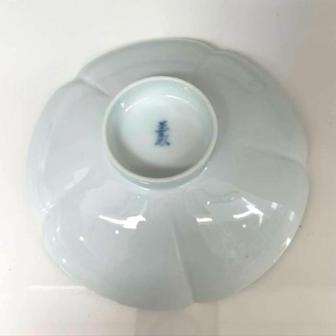 人間国宝 井上萬二作　銘々皿5枚セット　白磁花形