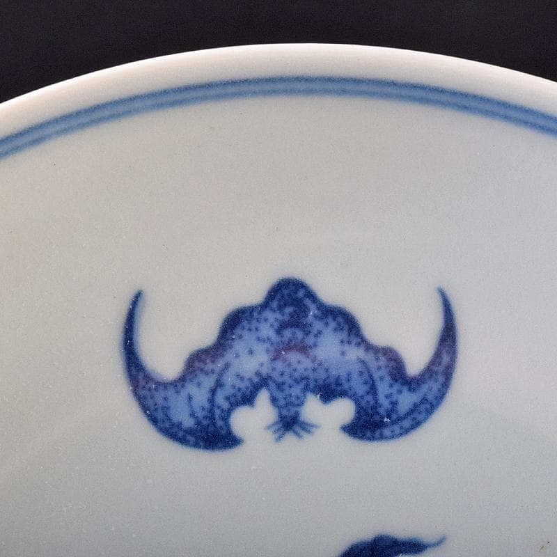 中国　青花　蝙蝠果実文盤　皿　C　8212E