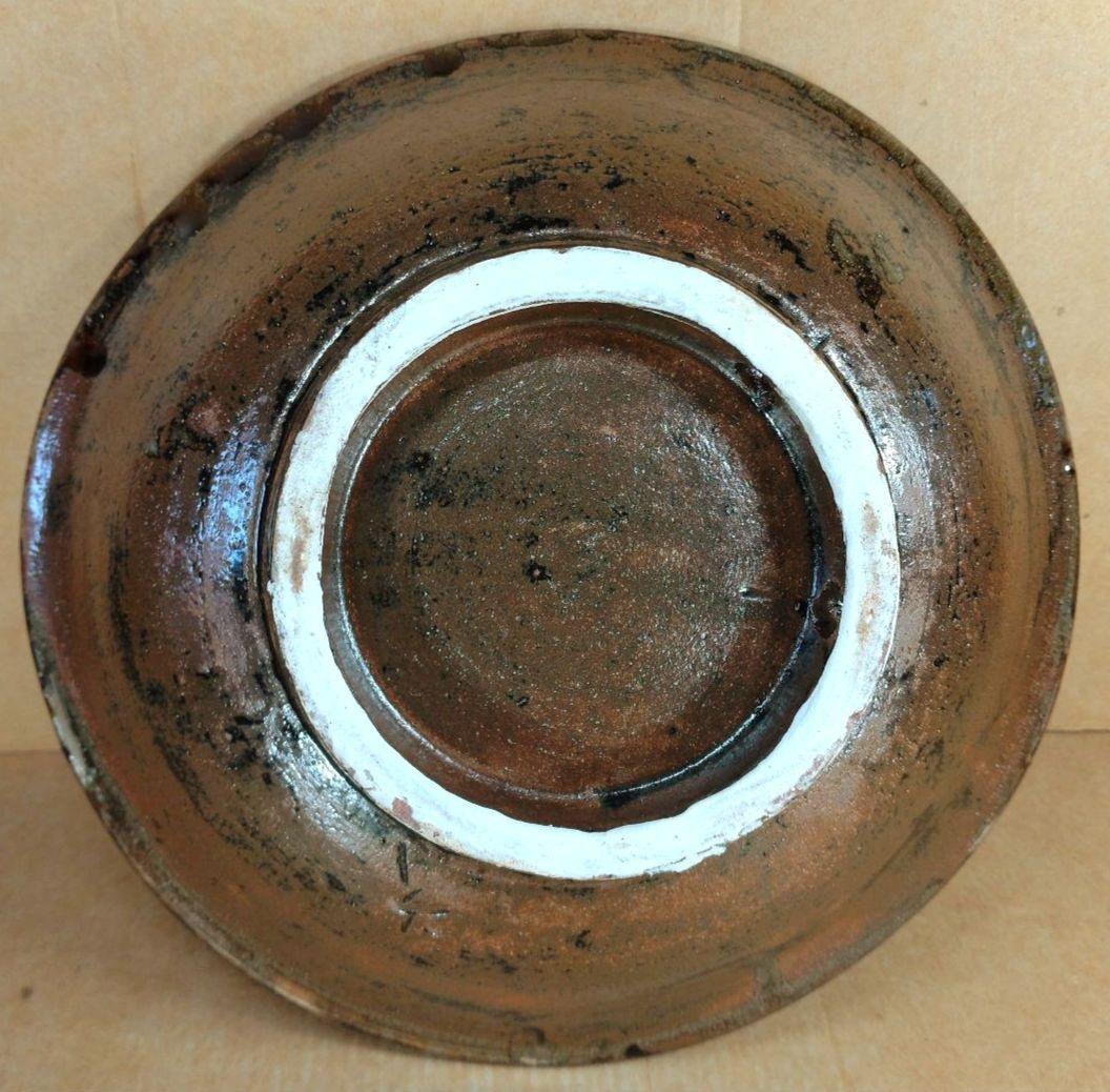 【本物保証】金城次郎 魚紋鉢(魚,井桁文）共箱 栞 人間国宝 壷屋焼 w22㎝