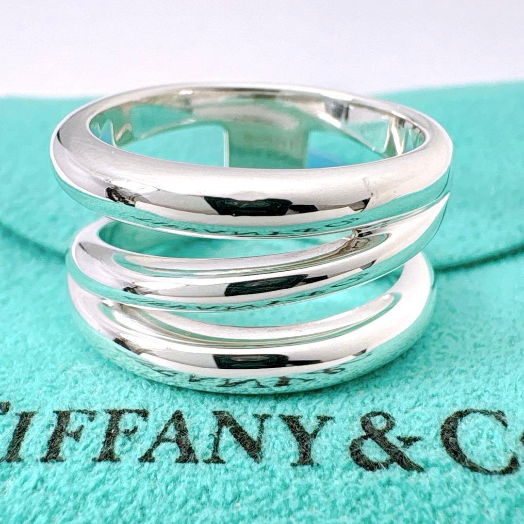 極美品 オールドティファニー ダイアゴナル リング 14号 シルバー925