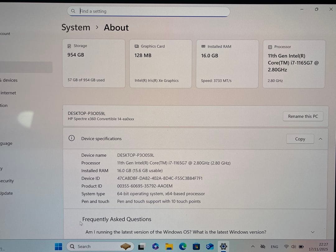 Windowsノート本体 HP Spectre x360 Convertible 14-ea0xxx