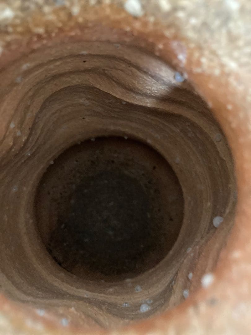 かな専用穴窯耳付花瓶花／信楽焼／瓶67