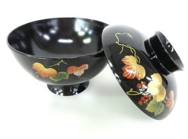 ◆蓋付き汁椀　お吸い物椀　雑煮椀　会津塗　5客　未使用品