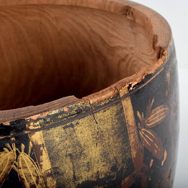 和楽器　和太鼓　締太鼓　黒漆金蒔絵胴　C　8682D