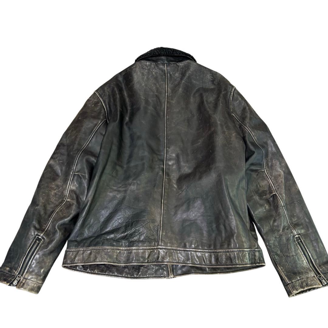 【ああああ】OLDGAP レザージャケット　ダークブラウン　ダメージ加工