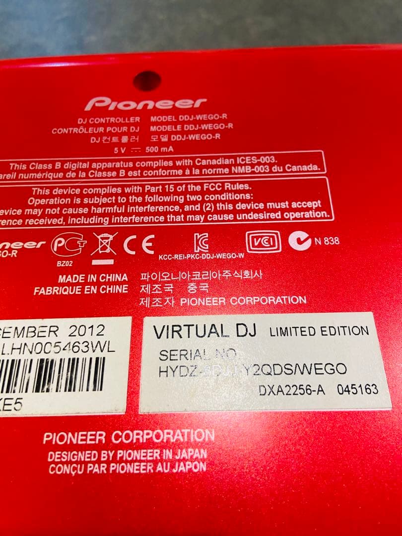 Pioneer DDJ-WEGO DJコントローラー パイオニア　レッド