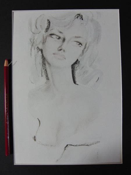 東郷青児、巴里にて、希少画集より、新品額装・額装付、版上サイン入り