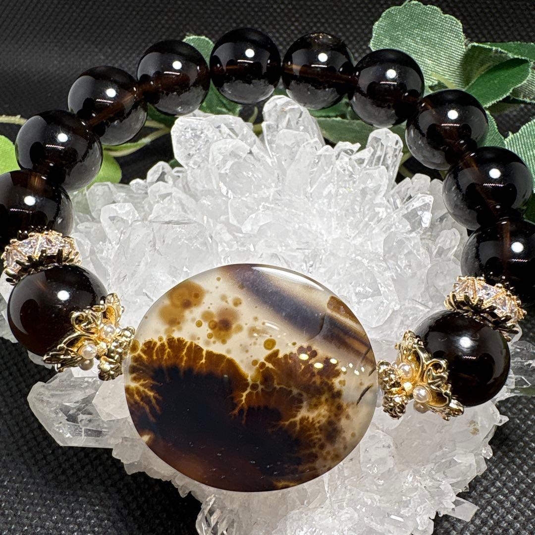 ＊くまこ❤︎様お取置き＊デンドリックアゲート　モリオン　ブレスレット