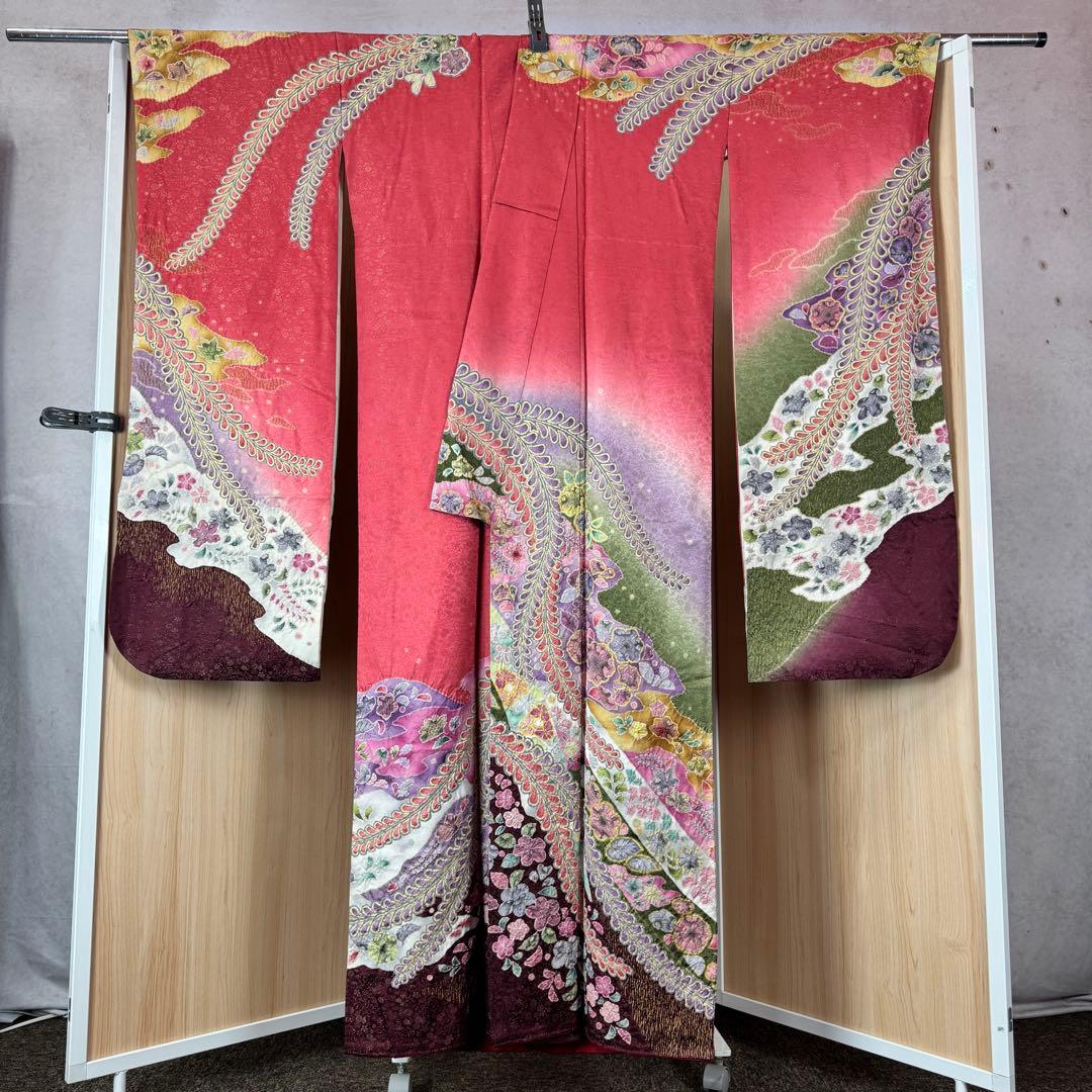 振り袖 辻ヶ花 ピンク 成人式 結婚式 帯セット 振袖 着物