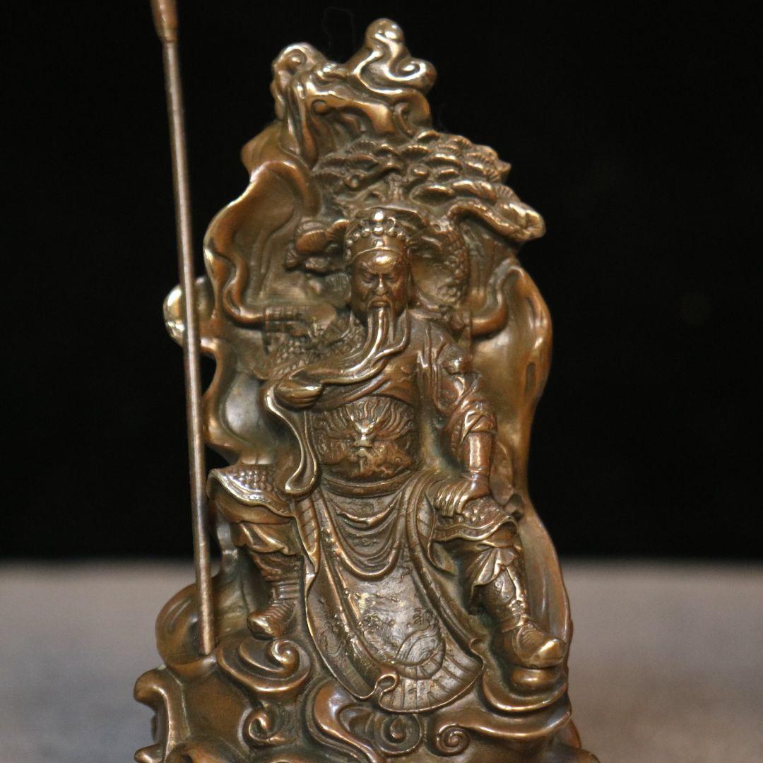 銅器 銅像 武財神 関羽 関二爺仏像 置物 開運 風水 招財 工芸品