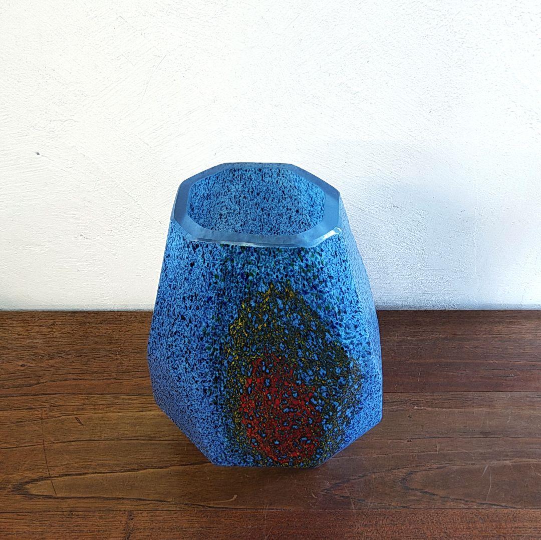 【岩田糸子】硝子 花瓶 フラワーベース 作家もの 最上位作