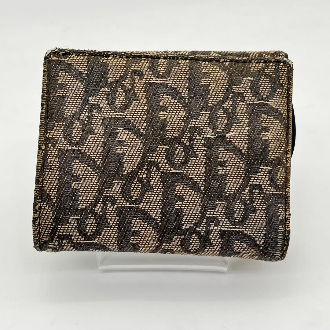 クリスチャンディオール 二つ折り財布 トロッター柄 サドル D金具 キャンバス