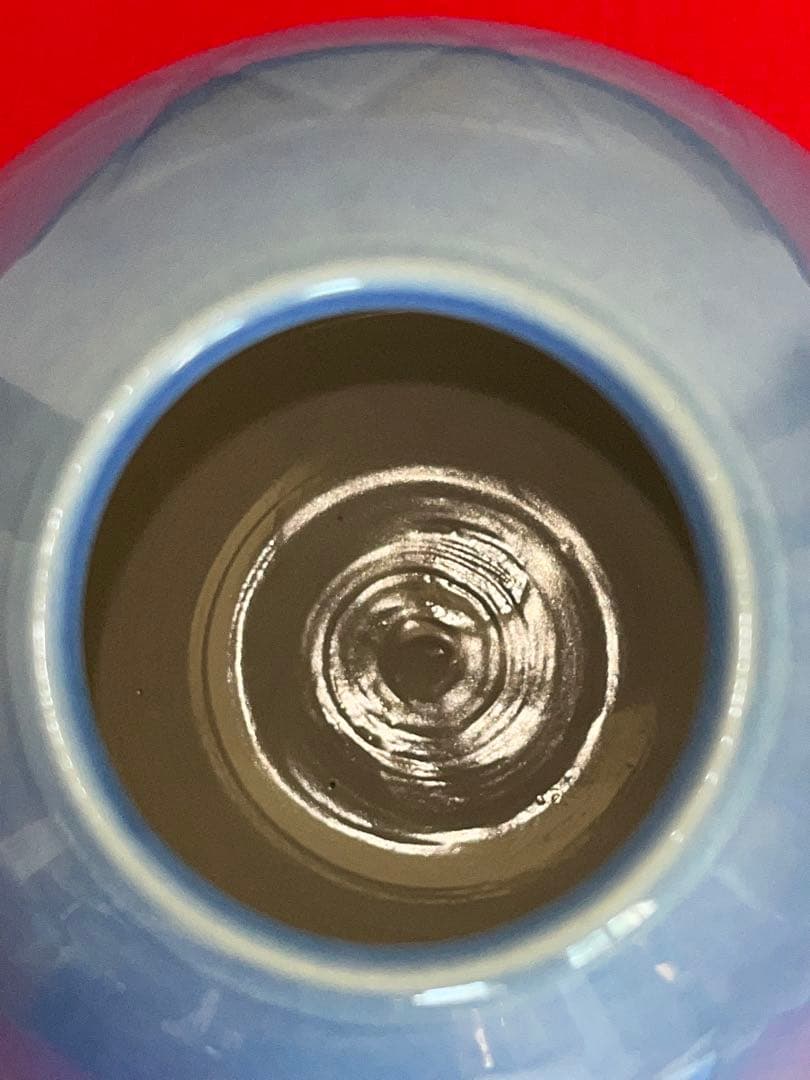 人間国宝内定 中田一於 淡青釉裏銀彩 花瓶 N48 日本工芸会正会員 九谷焼