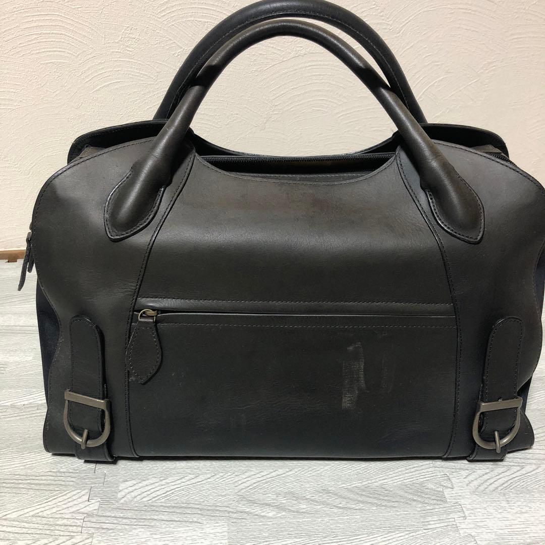 黒レザー ボストンバッグ　Dakota