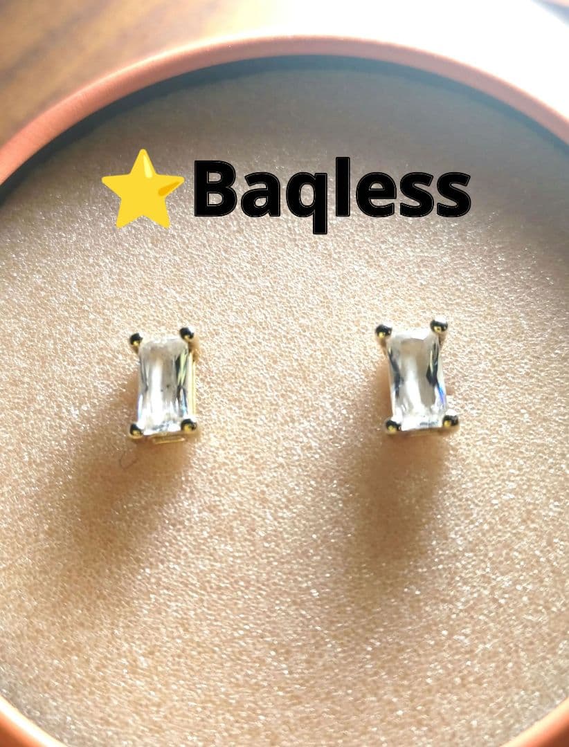⭐️Baqless/バックレス ジルコニアコレクション スクエアピアス